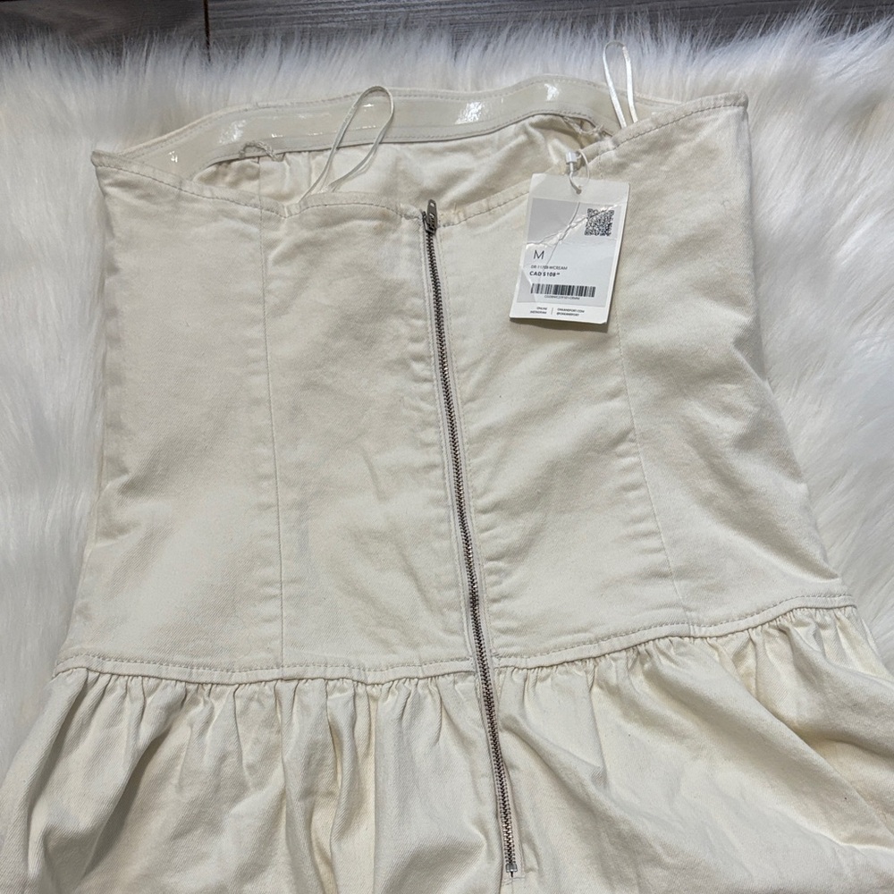 OAK + FORT Strapless Cream Dress - Picture 16 of 16